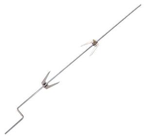Spiedo per Girarrosto con 2 Forchette in Acciaio Inox per Barbecue Bbq Lunghezza 66 Cm
