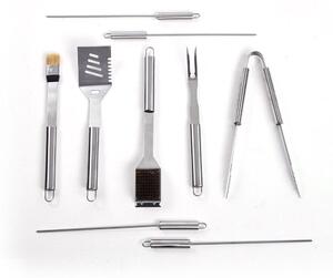 Set 11 Utensili per Barbecue in Acciaio Inox con Valigetta