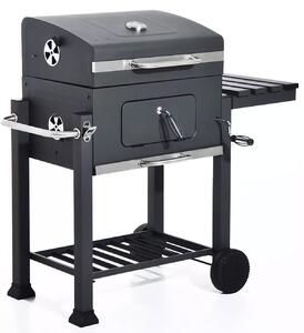 Barbecue a Carbone Carbonella con Coperchio 115x56x108 cm Texas Nero