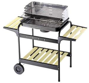 Barbecue a Carbone Carbonella in Acciaio con Ruote Bauer Green X Nero