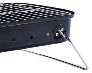 Barbecue a Carbone Carbonella da Tavolo in Ferro Porcellana con Coperchio Nero