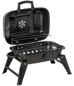 Barbecue a Carbone Carbonella Portatile Pieghevole in Ferro Nero