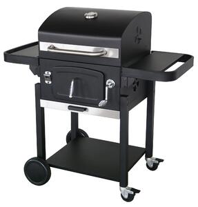 Barbecue a Carbone Carbonella in Acciaio con Ruote Bauer Asado Nero