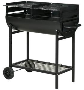 Barbecue a Carbone Carbonella in Acciaio 90x45x96 cm Rush Nero