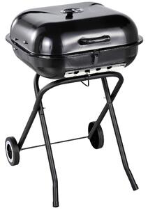 Barbecue a Carbone Carbonella Portatile con 2 Ruote 57x70x86 cm TravelF