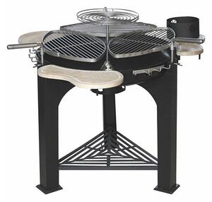 Barbecue a Carbone Carbonella con 3 Piani con Griglia Rotante e Griglia Cottura Lenta