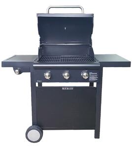 Barbecue a Gas GPL a Pietra Lavica 3 Fuochi Arrosto Plus Nero