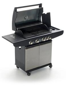 Barbecue a Gas con 4 Bruciatori Termometro e Fornello Laterale Taddei 4F Deluxe