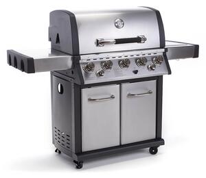 Barbecue a Gas con 5 Bruciatori Termometro Fornello Laterale e Infrarossi Taddei Hancook 5F