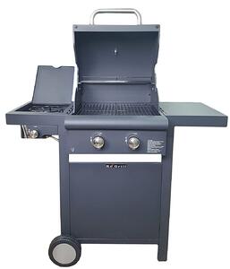 Barbecue a Gas GPL a Pietra Lavica 2 Fuochi Arrosto Basic Nero