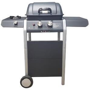 Barbecue a Gas GPL a Pietra Lavica 2 Fuochi Gordon Burner BBC 2F Nero