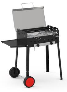 Barbecue a Gas GPL Pietra Lavica 2 Fuochi 5+5kW Ferraboli Roccia Gas Eco Plus