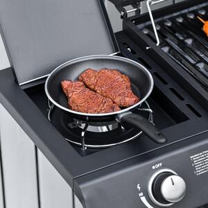 Barbecue a Gas GPL 6 Fuochi 2,8kW con Fornello Laterale Nero