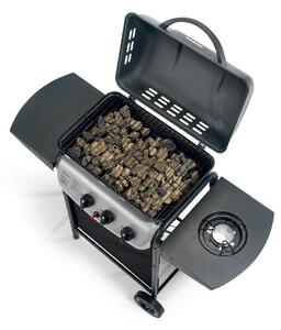 Barbecue a Gas 1 Bruciatore con Fornello Laterale Ompagrill Black-Line Gas Ecolava Plus