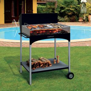 Barbecue a Legna con Griglia in Ferro Cromato Famur BK 8 Eco