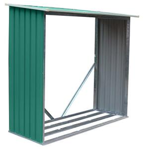 Legnaia da Giardino 182x75x160 cm in Acciaio Verde