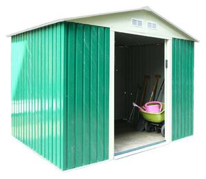 Casetta Box da Giardino in Lamiera Verde per Deposito Attrezzi H190x191x171cm Taddei Pert M