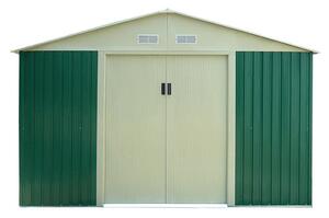 Casetta Box da Giardino in Lamiera Verde per Deposito Attrezzi H198x251x171cm Taddei Pert L