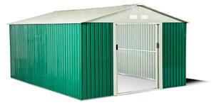 Casetta Box da Giardino in Lamiera Verde per Deposito Attrezzi H190x191x111cm Taddei Pert S