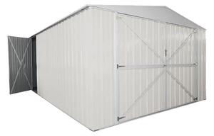 Casetta Box da Giardino in Lamiera di Acciaio Porta Utensili 360x600x230 cm Enaudi Bianca