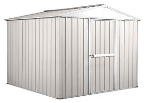 Casetta Box da Giardino in Lamiera di Acciaio Porta Utensili 276x260x212 cm Enaudi Bianca