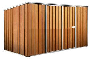 Casetta Box da Giardino in Lamiera di Acciaio Porta Utensili 345x186x192 cm Enaudi Legno