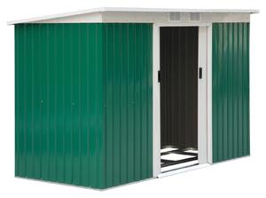 Casetta Box da Giardino in Lamiera Verde 277x130x173 cm