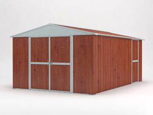 Casetta Box da Giardino in Lamiera di Acciaio Porta Utensili 360x430x210 cm Enaudi Legno