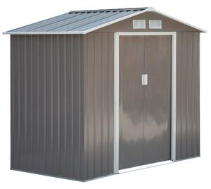 Casetta Box da Giardino in Lamiera Grigio 213x127x185 cm