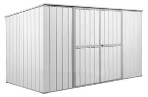 Casetta Box da Giardino in Lamiera di Acciaio Porta Utensili 345x186x192 cm Enaudi Bianca