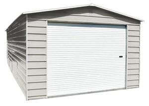 Capannone Box con Saracinesca in Lamiera Bianca per Deposito Attrezzi 370x790x280cm Enaudi