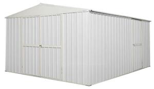 Casetta Box da Giardino in Lamiera di Acciaio Porta Utensili 360x430x210 cm Enaudi Bianca