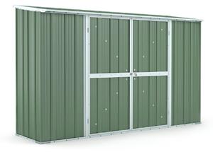 Casetta Box da Giardino in Lamiera di Acciaio Porta Utensili 307x100x192 cm Enaudi Verde