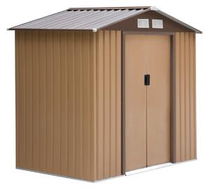 Casetta Box da Giardino in Lamiera di Acciaio Porta Utensili 213x127x185 cm
