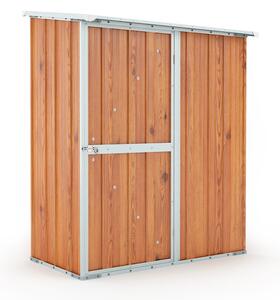 Casetta Box da Giardino in Lamiera di Acciaio Porta Utensili 155x100x192 cm Enaudi Legno
