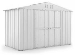 Casetta Box da Giardino in Lamiera di Acciaio Porta Utensili 327x155x217 cm Enaudi Bianco