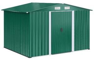 Casetta Box da Giardino in Lamiera Verde 246x192.5x177.5 cm