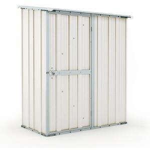 Casetta Box da Giardino in Lamiera di Acciaio Porta Utensili 155x100x192 cm Enaudi Bianca