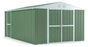 Casetta Box da Giardino in Lamiera di Acciaio Porta Utensili 327x459x217 cm Enaudi Verde