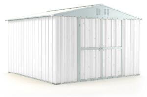 Casetta Box da Giardino in Lamiera di Acciaio Porta Utensili 327x307x217 cm Enaudi Bianco