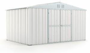 Casetta Box da Giardino in Lamiera di Acciaio Porta Utensili 403x269x217 cm Enaudi Bianco