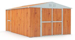 Casetta Box da Giardino in Lamiera di Acciaio Porta Utensili 327x459x217 cm Enaudi Legno