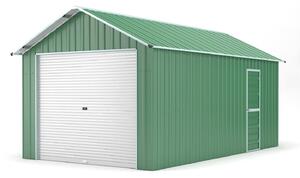 Casetta Box da Giardino in Lamiera di Acciaio 360x608x307 cm Verde