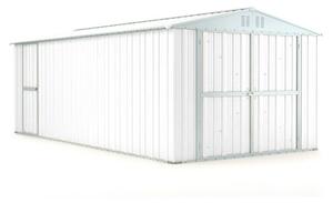 Casetta Box da Giardino in Lamiera di Acciaio Porta Utensili 327x611x235 cm Enaudi Bianco