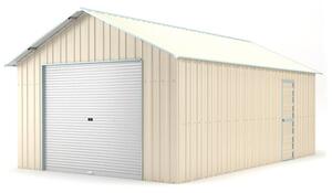 Casetta Box da Giardino in Lamiera di Acciaio 438x721x324 cm Beige