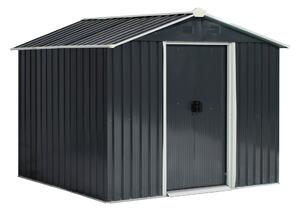 Casetta Box da Giardino in Lamiera per Deposito Attrezzi 236x174x190 cm Grigio