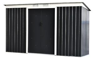 Casetta Box da Giardino in Lamiera per Deposito Attrezzi 277x130x173 cm Grigio Scuro
