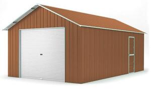 Casetta Box da Giardino in Lamiera di Acciaio 438x721x324 cm Legno