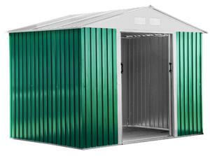 Casetta Box da Giardino in Lamiera 261x181x198 cm Basic L Verde