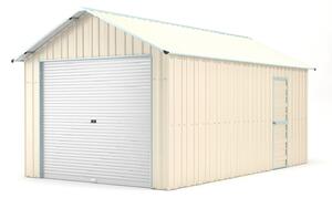 Casetta Box da Giardino in Lamiera di Acciaio 360x608x307 cm Beige